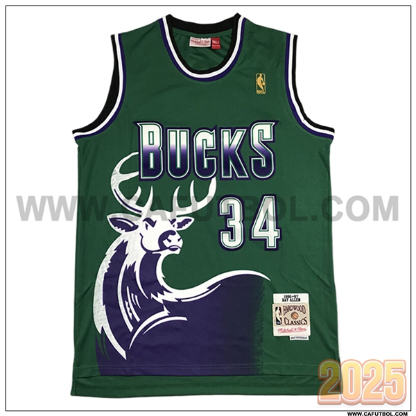 Camisetas NBA Milwaukee Bucks (ALLEN #34) 2025/26 Verde/Violeta