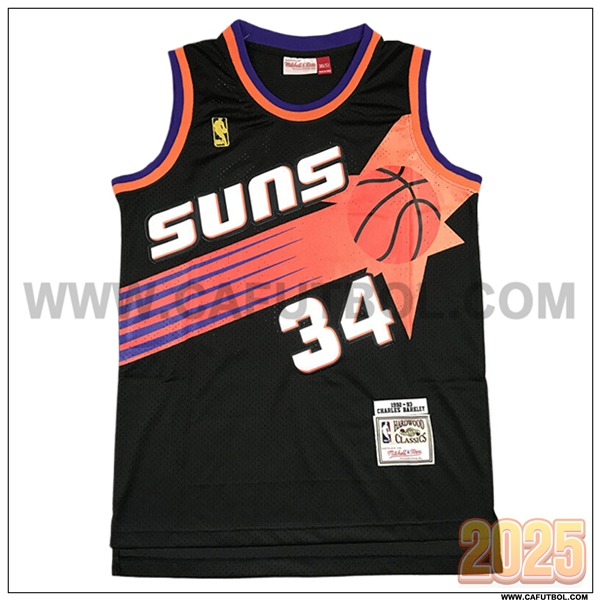 Camisetas NBA Phoenix Suns (BARKLEY #34) 2025/26 Negro/Naranja