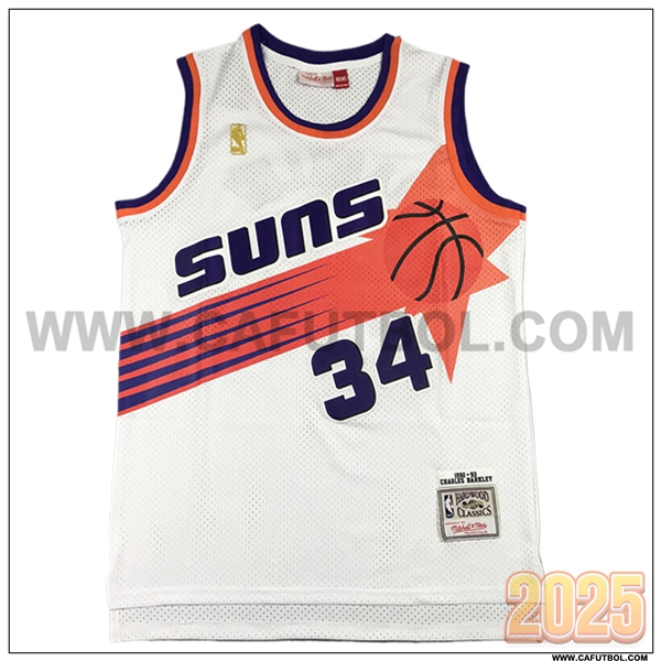 Camisetas NBA Phoenix Suns (BARKLEY #34) 2025/26 Blanco/Naranja