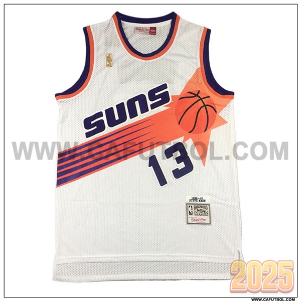 Camisetas NBA Phoenix Suns (NASH #13) 2025/26 Blanco/Naranja