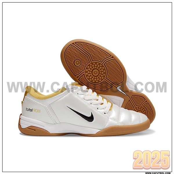 Nike Botas De Fútbol T90 IC Blanco/Amarillo/Negro