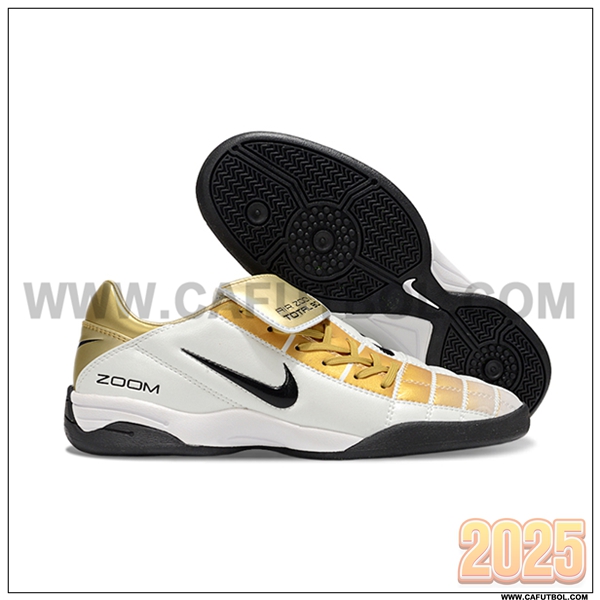 Nike Botas De Fútbol T90 TF Blanco/Amarillo/Negro