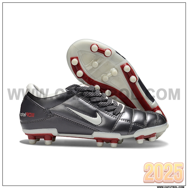 Nike Botas De Fútbol T90 FG Gris/Rojo