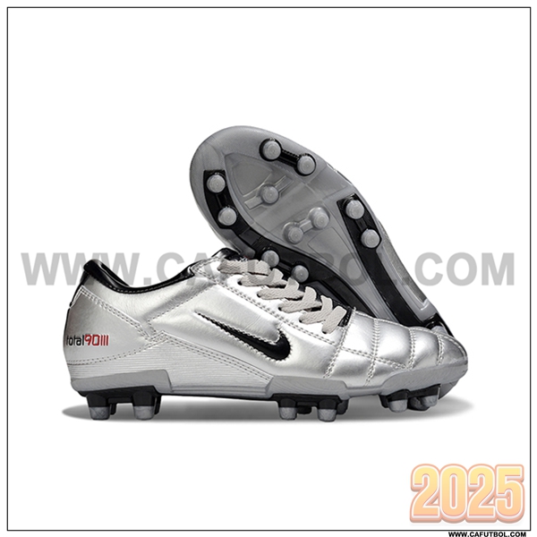 Nike Botas De Fútbol T90 FG Gris/Negro -02