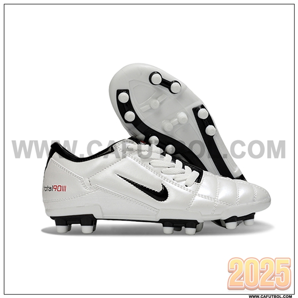 Nike Botas De Fútbol T90 FG Blanco/Negro