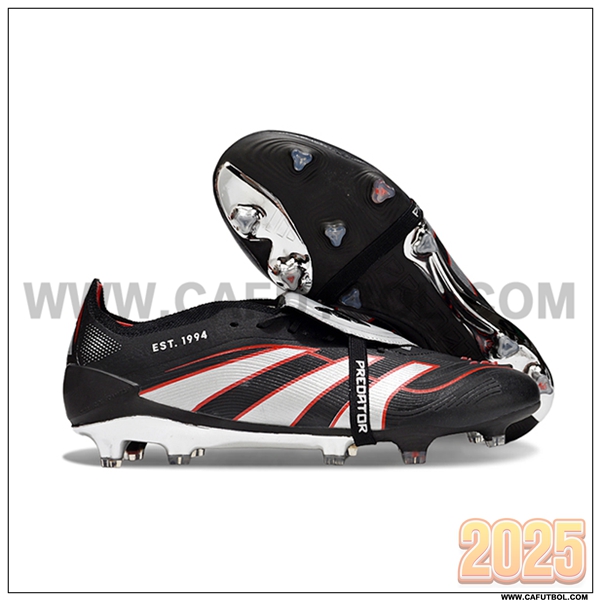 Adidas Botas De Fútbol 25 Predator Elite Tongue FG Negro/Blanco/Rojo
