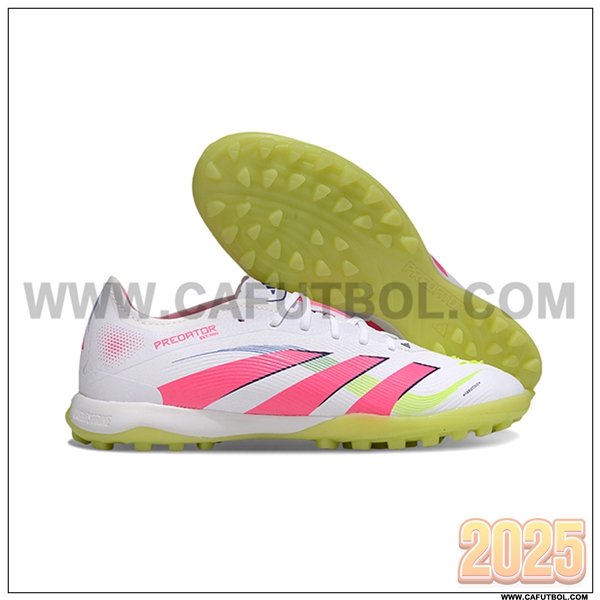 Adidas Botas De Fútbol PREDATOR 25 ELITE TF BOOTS Blanco/Rosa/Verde