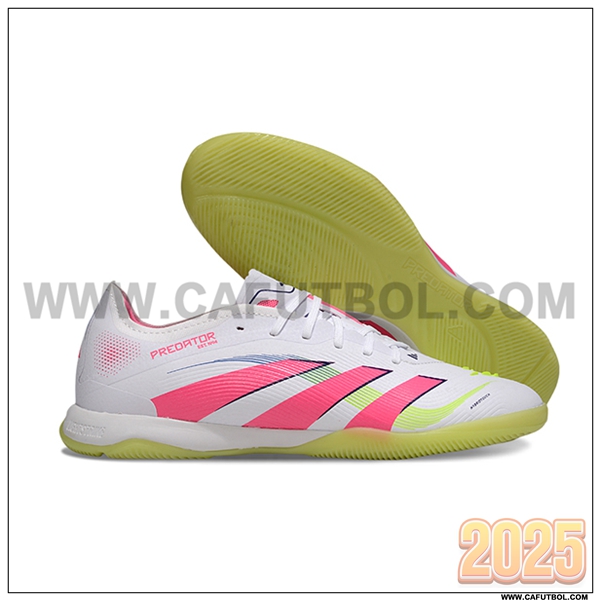 Adidas Botas De Fútbol PREDATOR 25 ELITE IC BOOTS Blanco/Rosa/Verde