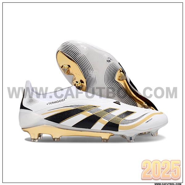 Adidas Botas De Fútbol 25 Predator Elite LL FG Blanco/Negro/Naranja