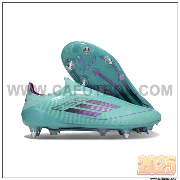 Adidas Botas De Fútbol F50 Elite Laceless SG Azul/Violeta
