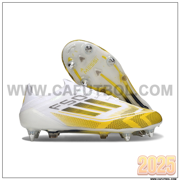 Adidas Botas De Fútbol F50 Elite SG Blanco/Amarillo