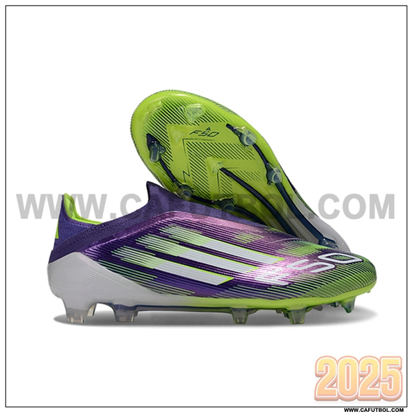 Adidas Botas De Fútbol F50 Elite Laceless FG Violeta/Verde/Blanco