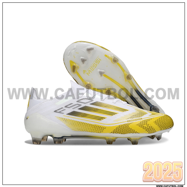 Adidas Botas De Fútbol F50 Elite FG Blanco/Amarillo