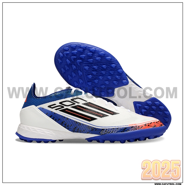 Adidas Botas De Fútbol F50 PRO TF Blanco/Azul/Negro