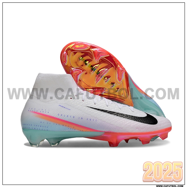Nike Botas De Fútbol Air Zoom Mercurial Superfly IIX Elite FG Blanco/Azul/Negro/Rosa