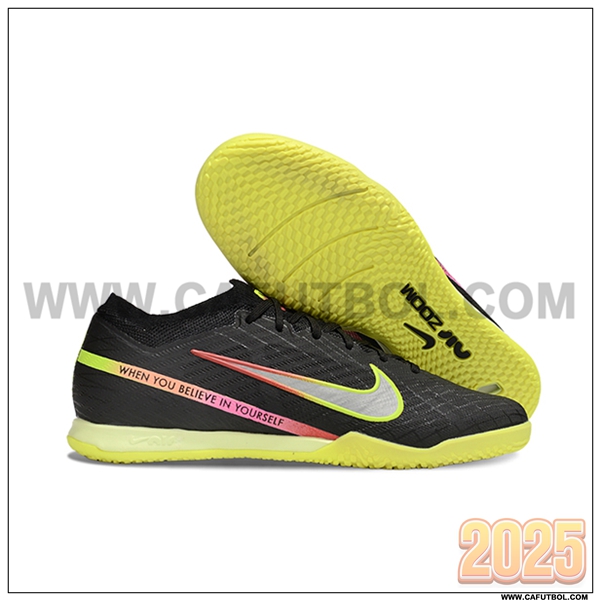 Nike Botas De Fútbol Air Zoom Mercurial Vapor XV Elite IC Negro/Verde/Rosa