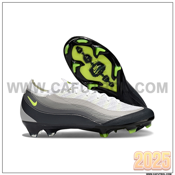 Nike Botas De Fútbol AIR Zoom Mercurial Vapor 16 Elite AIR MAX 95 XXV FG Blanco/Gris/Negro