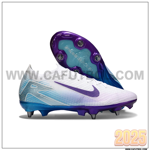 Nike Botas De Fútbol AIR ZOOM MERCURIAL VAPOR XVI ELITE SG-PRO Blanco/Violeta/Azul