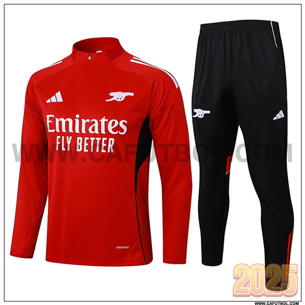 Chandal de Futbol Arsenal Rojo/Negro/Blanco 2025 2026