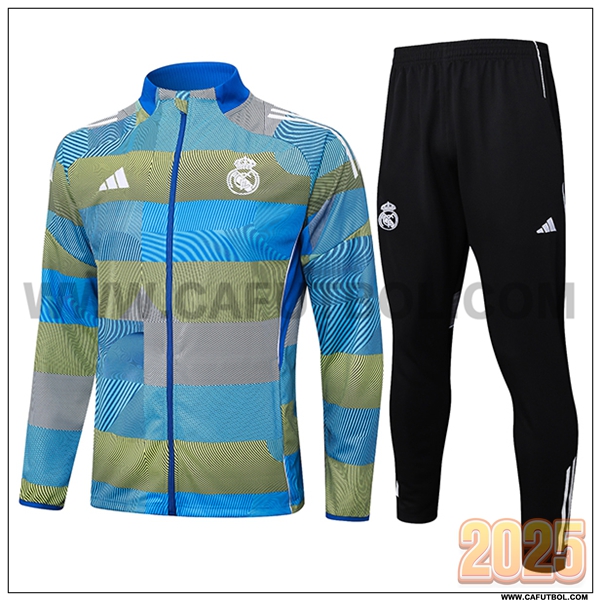 Chandal Chaquetas Futbol Real Madrid Azul/Verde 2025 2026