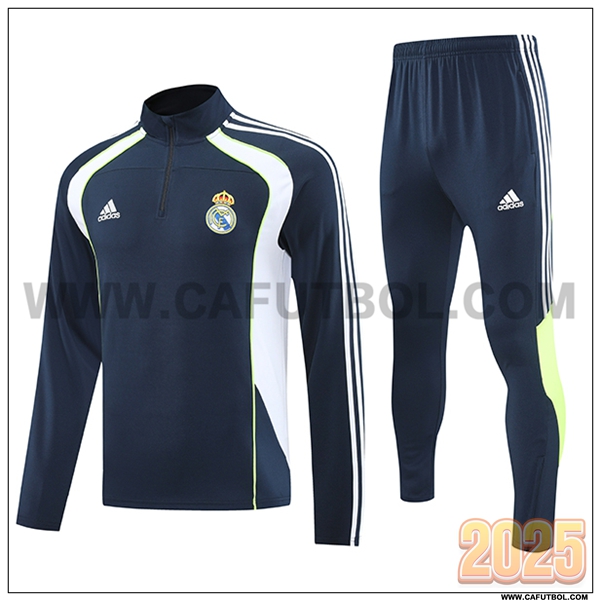 Chandal de Futbol Real Madrid Azul/Blanco/Verde 2025 2026
