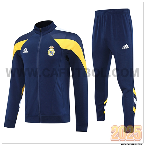 Chandal Chaquetas Futbol Real Madrid Azul/Amarillo 2025 2026