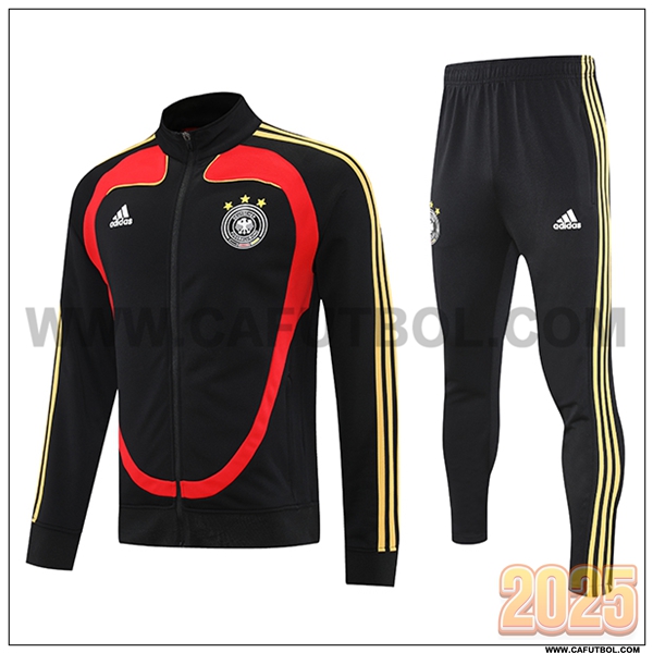 Chandal Chaquetas Futbol Alemania Negro/Rojo/Amarillo 2025 2026