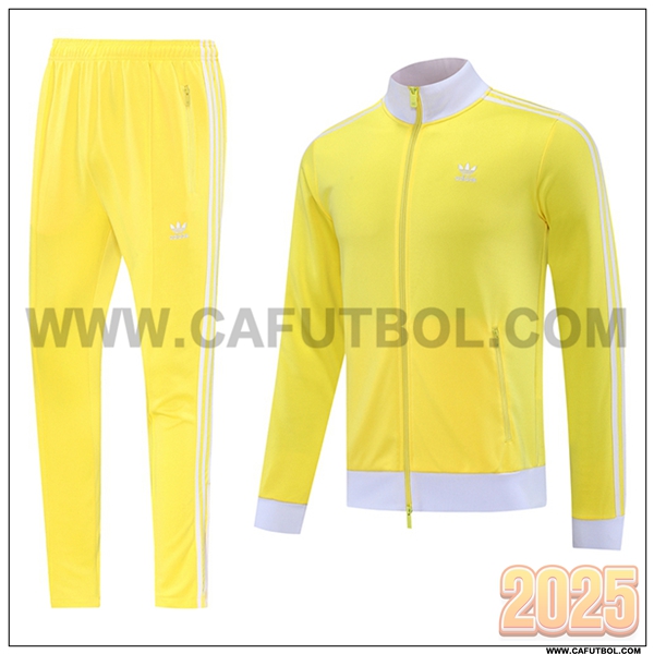 Chandal Chaquetas Futbol Adidas Amarillo/Blanco 2025 2026
