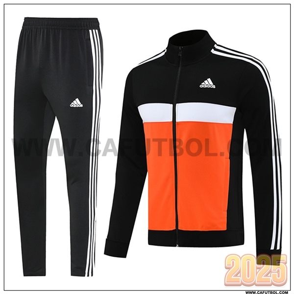 Chandal Chaquetas Futbol Adidas Negro/Naranja/Blanco 2025 2026