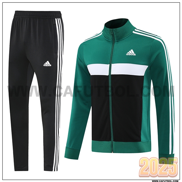 Chandal Chaquetas Futbol Adidas Verde/Negro/Blanco 2025 2026