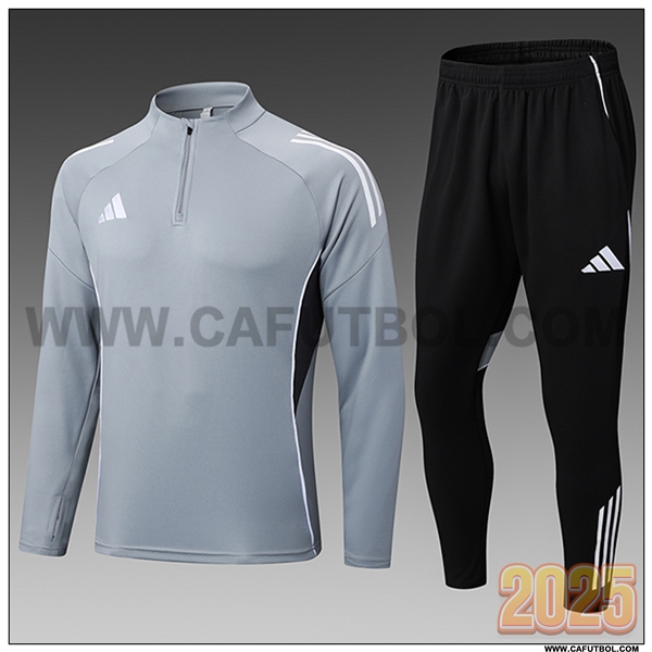 Chandal de Futbol Adidas Ninos Gris/Negro 2025 2026