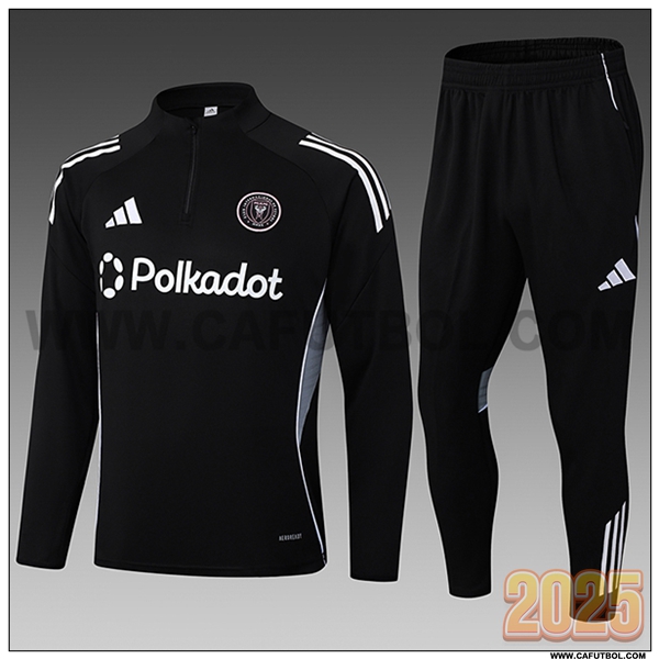 Chandal de Futbol Inter Miami CF Ninos Negro/Gris 2025 2026