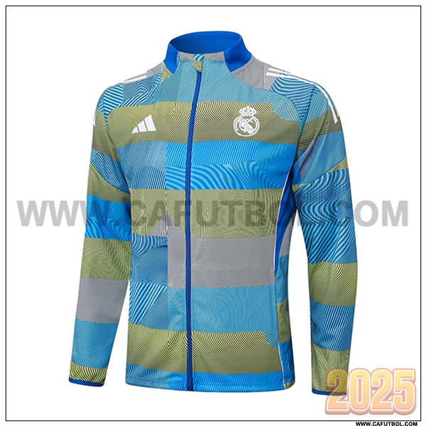 Chaquetas Futbol Real Madrid Azul/Verde 2025 2026