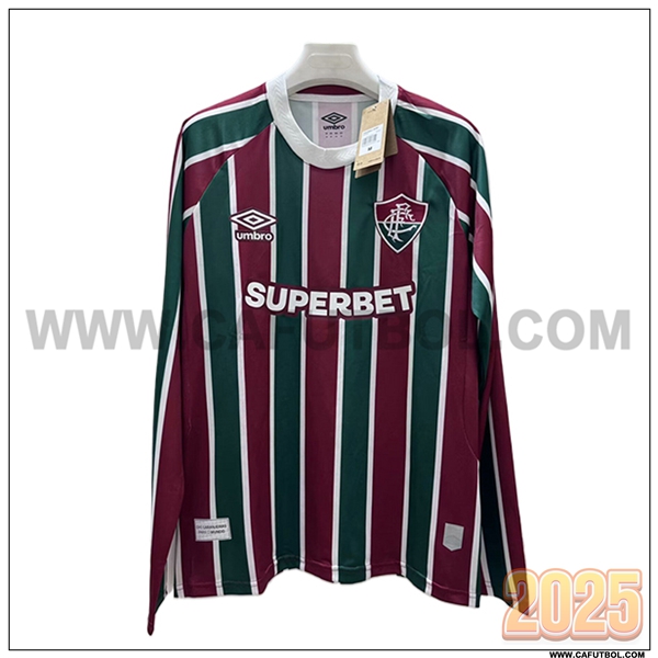 Primera Nuevo Camiseta de Fluminense Mangas largas Rojo/Verde 2025 2026