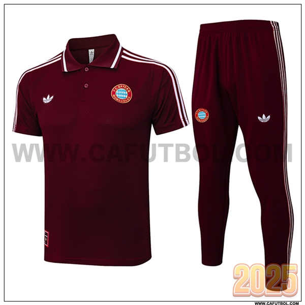 Camiseta Polo Bayern Munich Rojo/Blanco 2025 2026