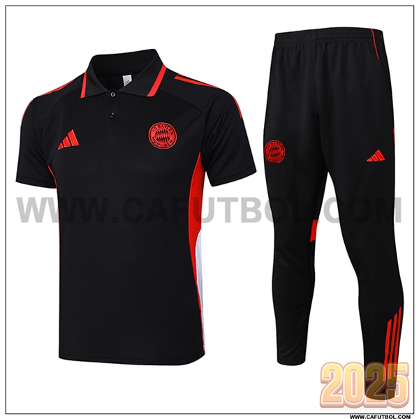 Camiseta Polo Bayern Munich Negro/Rojo/Blanco 2025 2026