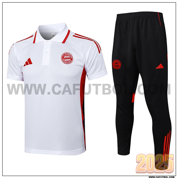 Camiseta Polo Bayern Munich Blanco/Rojo 2025 2026 -02