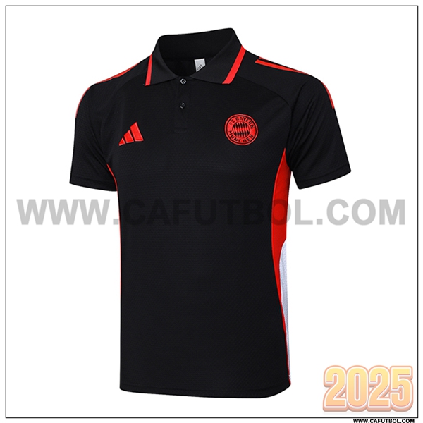 Camiseta Polo Bayern Munich Negro/Rojo/Blanco 2025 2026
