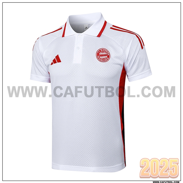 Camiseta Polo Bayern Munich Blanco/Rojo 2025 2026 -02