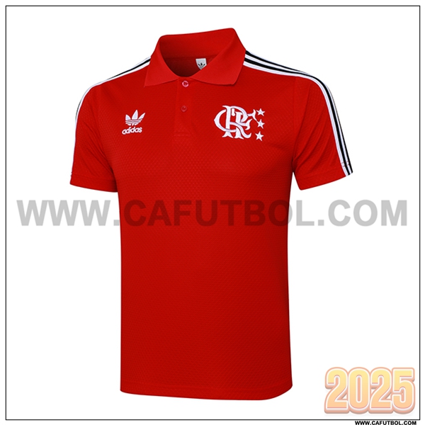 Camiseta Polo Flamengo Rojo/Blanco 2025 2026
