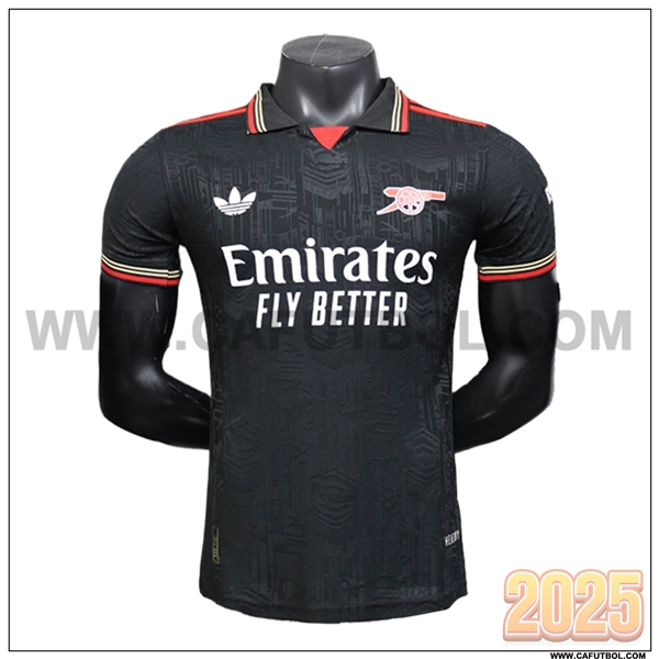 Camiseta Polo Arsenal Negro 2025 2026
