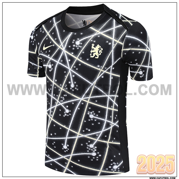 Camiseta Entrenamiento FC Chelsea Negro/Blanco 2025 2026