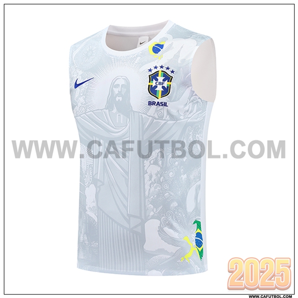 Chalecos De Futbol Brasil Blanco/Gris 2025 2026
