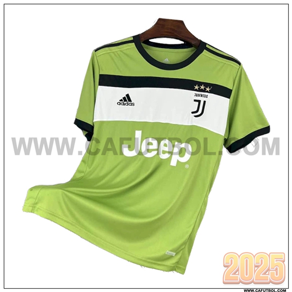 Tercero Camiseta de Juventus Verde/Blanco Retro 2017/2018