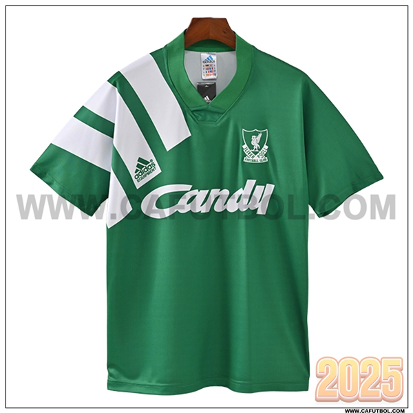 Segunda Camiseta de FC Liverpool Verde/Blanco Retro 1991/1992