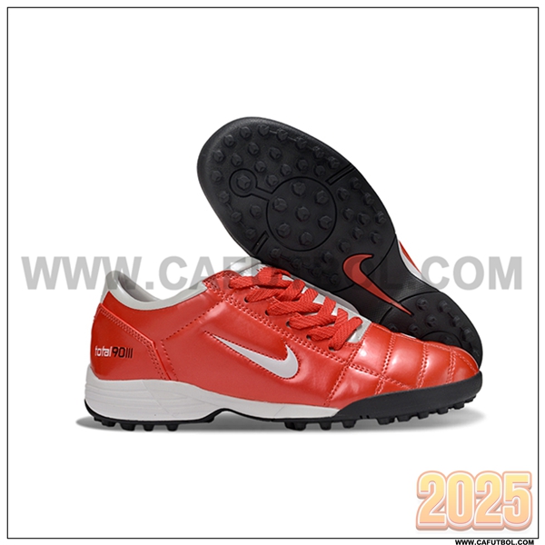 Nike Botas De Fútbol T90 TF Rojo/Gris