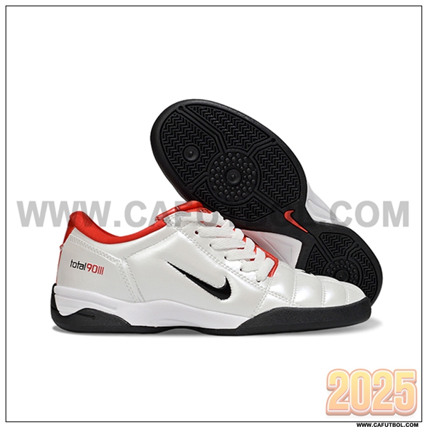 Nike Botas De Fútbol T90 IC Blanco/Rojo/Negro