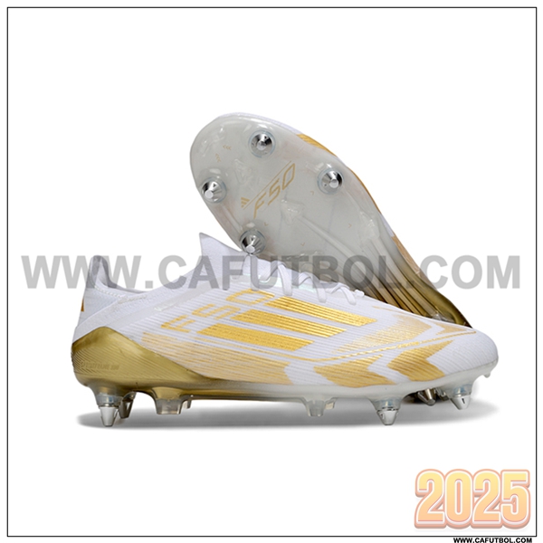 Adidas Botas De Fútbol F50 Elite SG Blanco/Amarillo -02