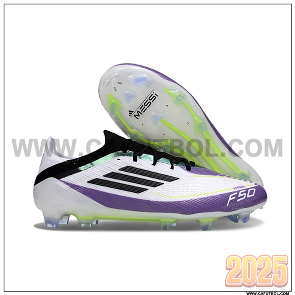 Adidas Botas De Fútbol F50 Elite FG Blanco/Negro/Violeta/Verde