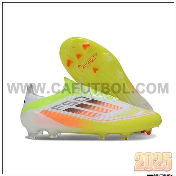 Adidas Botas De Fútbol F50 Elite FG Blanco/Verde/Naranja